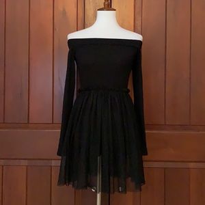 COPY - Black Off The Shoulder Tutu Romper M
